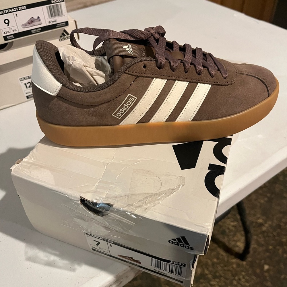 Adidas Women’s Brown and White Sneakers